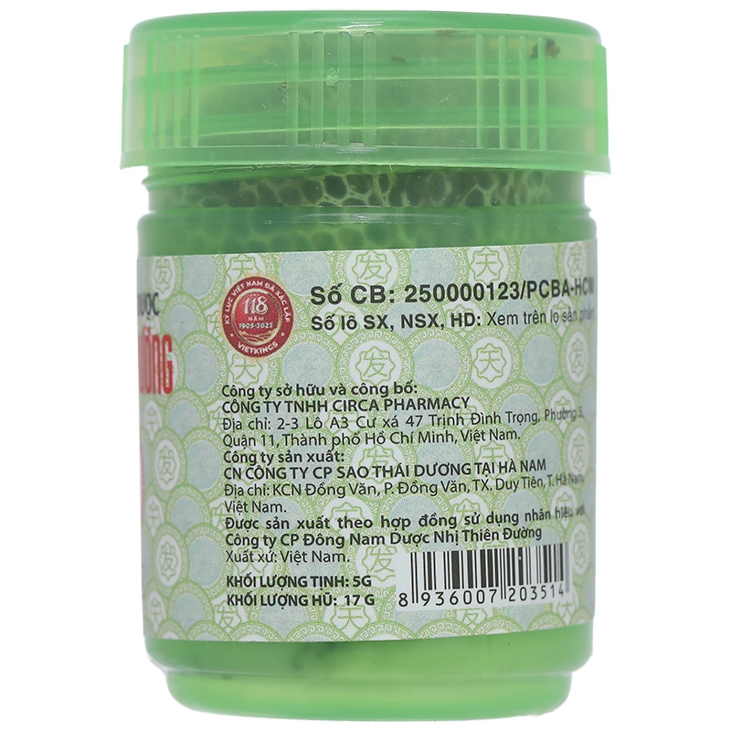 Hũ hít dược liệu Nhị Thiên Đường giúp thông mũi, giải cảm 5g - 2